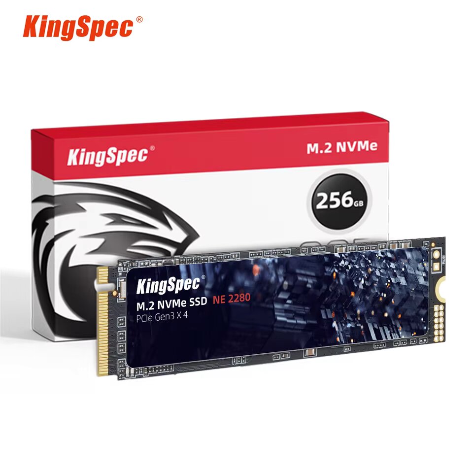 KingSpec M.2 NVMe SSD 256GB with retail box.
 KingSpec M.2 NVMe SSD 256GB with retail box.